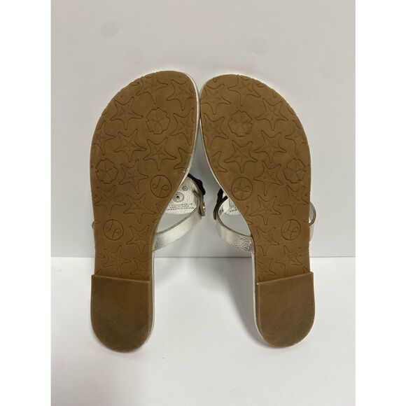 Lindsay Phillips Silver Rosie Switch Flops Flip Flops Size 10 - Picture 7 of 8